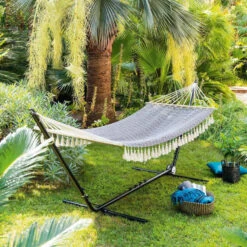 Toile Hamac Syssia Pompons 2 M Hespéride -ATMOSPHERA || Intex || Demeyere Soldes toile hamac syssia pompons 2 m hesperide 3