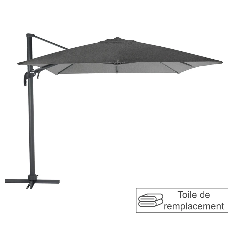 Toile Rempl. Carrée En Oléfine Anthracite Eléa Hespéride 3 Toile Rempl. Carrée En Oléfine Anthracite Eléa Hespéride