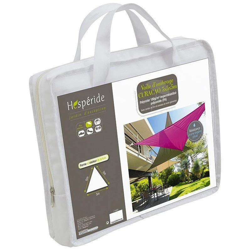 Toile Solaire 5x5x5m Curacao Blanc Hespéride 6 Toile Solaire 5x5x5m Curacao Blanc Hespéride – Image 4