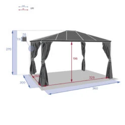 Tonnelle Belize 3,6x3m Graphite Hespéride 9 Tonnelle Belize 3,6x3m Graphite Hespéride -ATMOSPHERA || Intex || Demeyere Soldes tonnelle belize 36x3m graphite hesperide 3