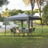 Tonnelle Pliante Carrée Hespéride 3x3m Easy Up Gris Ardoise -ATMOSPHERA || Intex || Demeyere Soldes tonnelle pliante hesperide 3x3m easy up gris ardoise