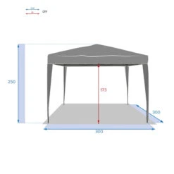 Tonnelle Pliante Carrée Hespéride 3x3m Easy Up Gris Ardoise -ATMOSPHERA || Intex || Demeyere Soldes tonnelle pliante hesperide 3x3m easy up gris ardoise 5