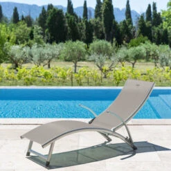 Transat Samba Pliable Et Empilable Taupe Hespéride -ATMOSPHERA || Intex || Demeyere Soldes transat samba pliable et empilable taupe hesperide 2