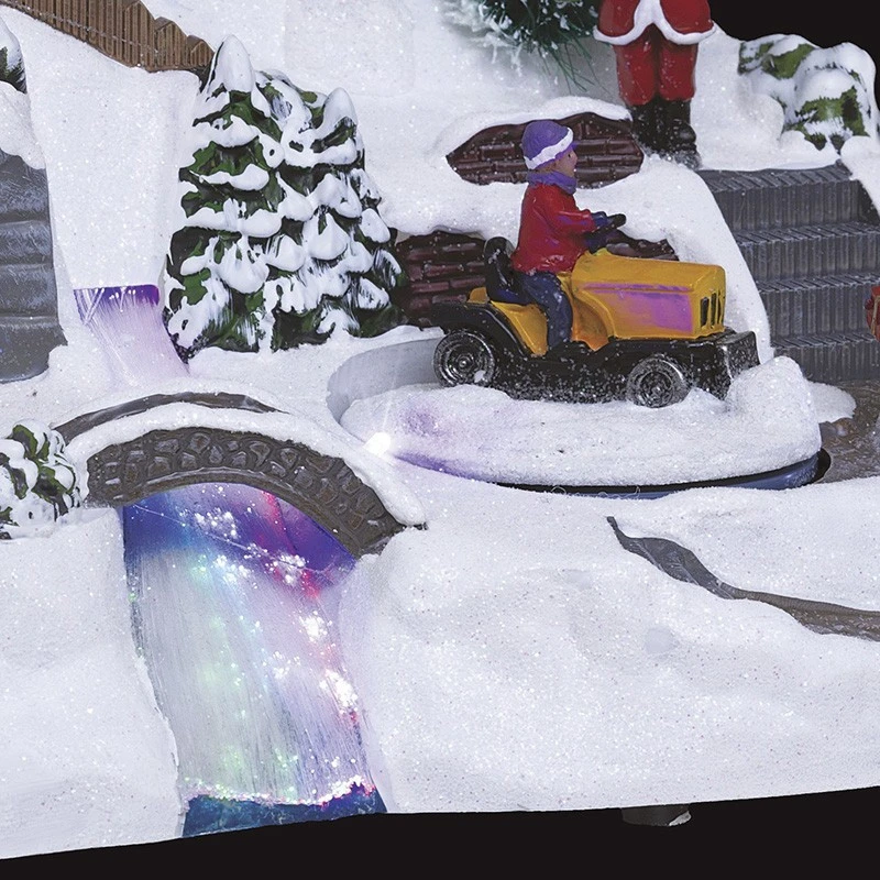 Village De Noël Animé Et Lumineux Tracteur Et Boule De Neige 4 Village De Noël Animé Et Lumineux Tracteur Et Boule De Neige – Image 2