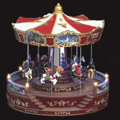 Village De Noël Carrousel Animé, Lumineux Et Musical