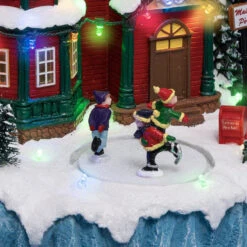 Village De Noël Passage Du Père-Noël Lumineux Animé -ATMOSPHERA || Intex || Demeyere Soldes village de noel passage du pere noel lumineux anime 2