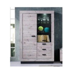 Vitrine 2 Portes 3 Tiroirs Marseille -ATMOSPHERA || Intex || Demeyere Soldes vitrine 2 portes 3 tiroirs marseille 2