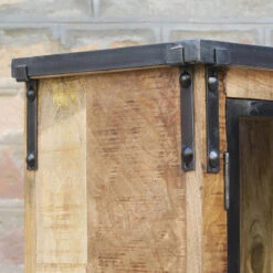 Vitrine 2 Portes Bois De Manguier Et Métal -ATMOSPHERA || Intex || Demeyere Soldes vitrine 2 portes bois de manguier et metal 1 4