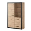 Vitrine 2 Portes Naturel Et Noir Brussel -ATMOSPHERA || Intex || Demeyere Soldes vitrine 2 portes naturel et noir bruges