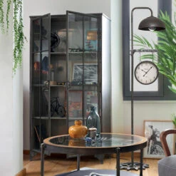 Vitrine Bibliothèque Broc Métal Noir Atmosphera -ATMOSPHERA || Intex || Demeyere Soldes vitrine bibliotheque broc metal noir atmosphera 1