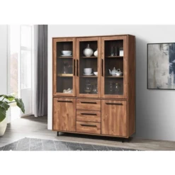 Vitrine Grand Modèle 5 Portes 3 Tiroirs Wilde 5 Vitrine Grand Modèle 5 Portes 3 Tiroirs Wilde -ATMOSPHERA || Intex || Demeyere Soldes vitrine grand modele 5 portes 3 tiroirs wilde 1